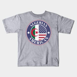 Proud Algerian-American Badge - Algeria Flag Kids T-Shirt